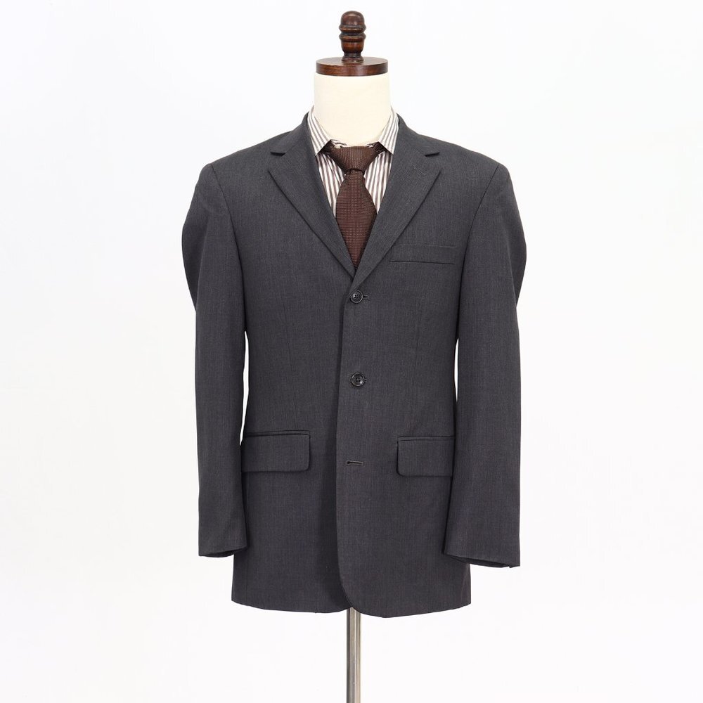 Linea Uomo 37R Gray Solid 3-Button Sport Coat Blazer Jacket B826